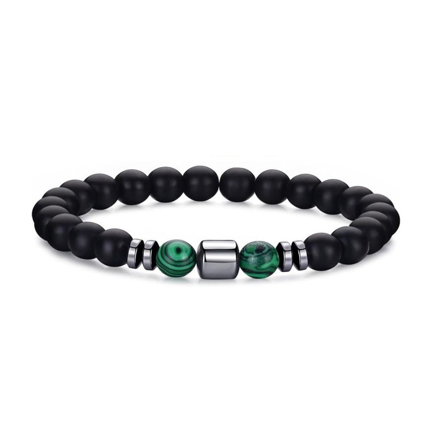 Black Natural Stone Beads Men-c  - Black - ESSENTIAL - Natural Stone - Beads