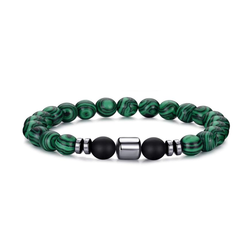 Green Natural Stone Beads Men-c  - Green - ESSENTIAL - Natural Stone - Beads