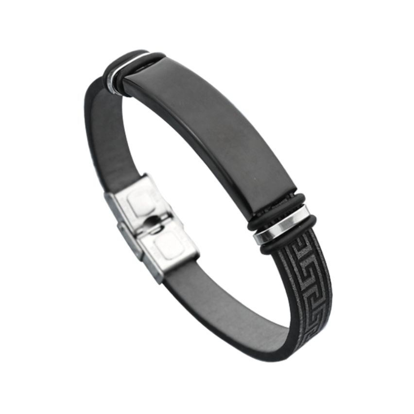 S.Steel Black Plating With Plate Men-c 13g 215x10mm