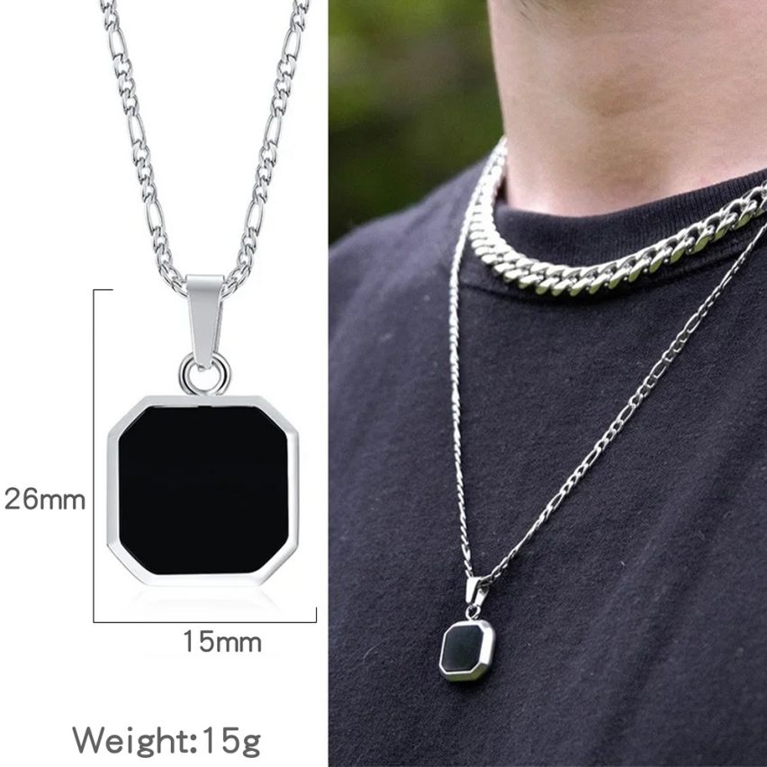 S.Steel Black With Plate Men-c 15g