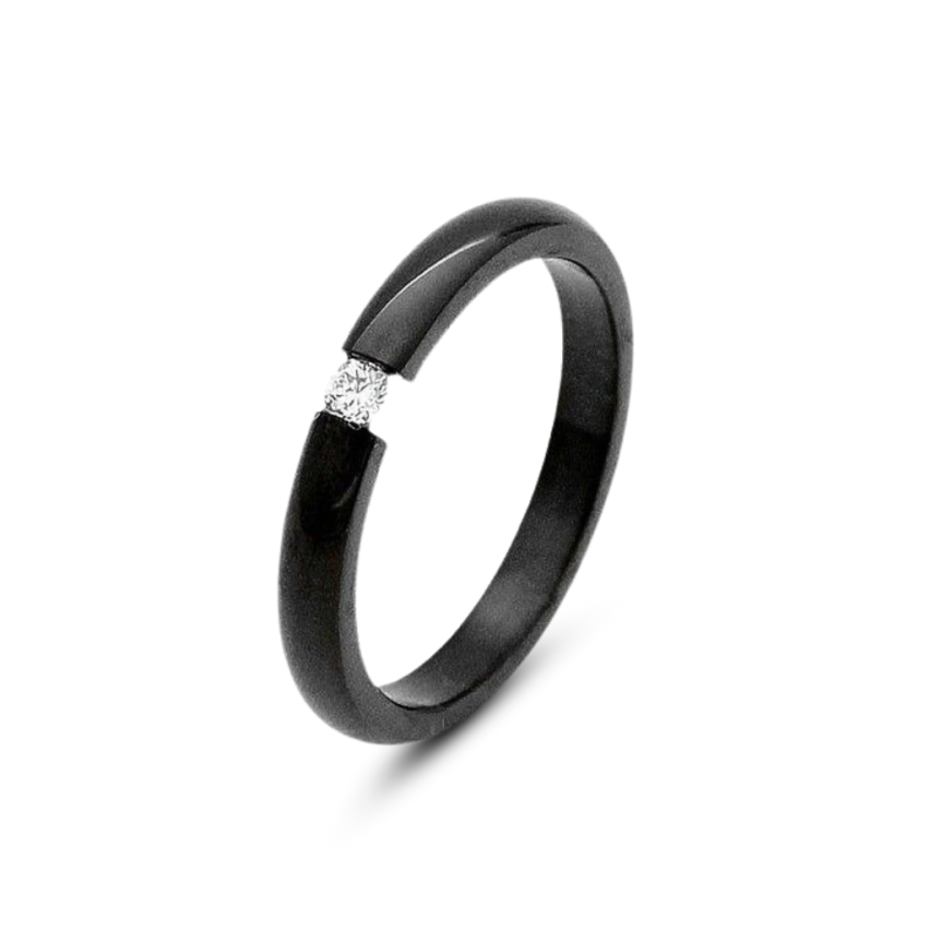 S.Steel Black Zircon Minimalist Men-c - 2mm EU57 - ES17 - US8