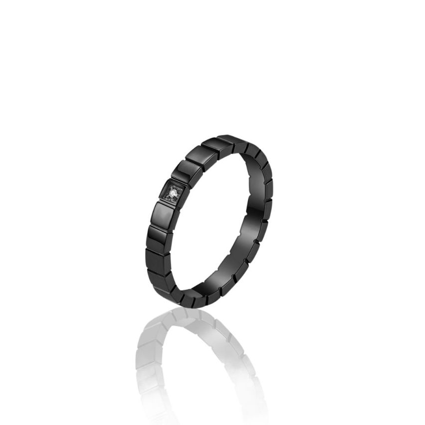 CLASSIC Black S.Steel Zircon Wedding Women-c 