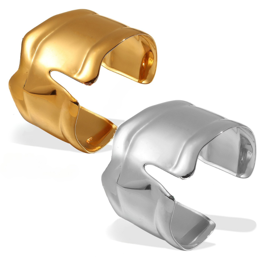 S.Steel Gold Plating Smooth Women-c