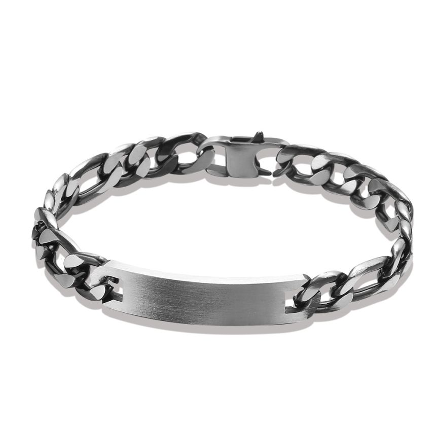 URBAN Brushed black S.Steel With Plate Men-c 210x8mm