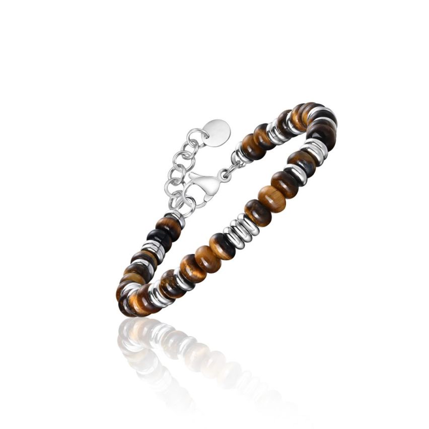 S.Steel Brown Beads Men-c 17g 210x6mm