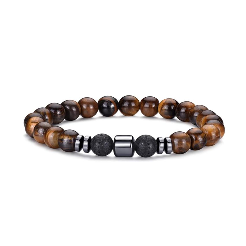 Brown Tiger Eyes Beads Men-c  - Brown - ESSENTIAL - Tiger Eyes - Beads
