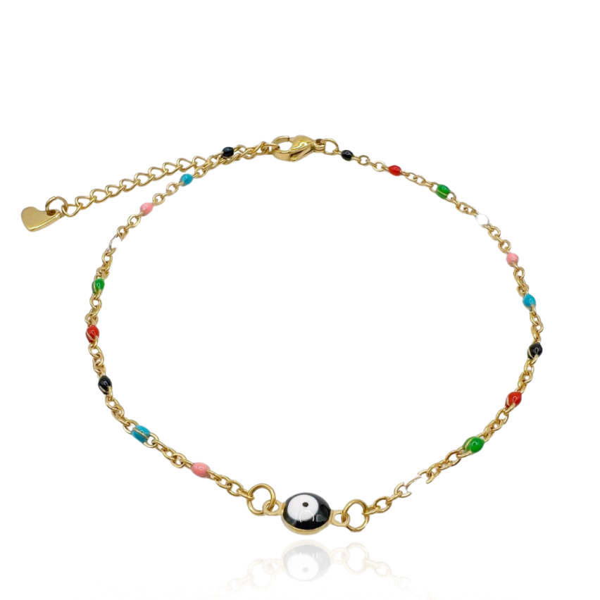 S.Steel Gold Plating Colorfull Anklets Women-c 4g
