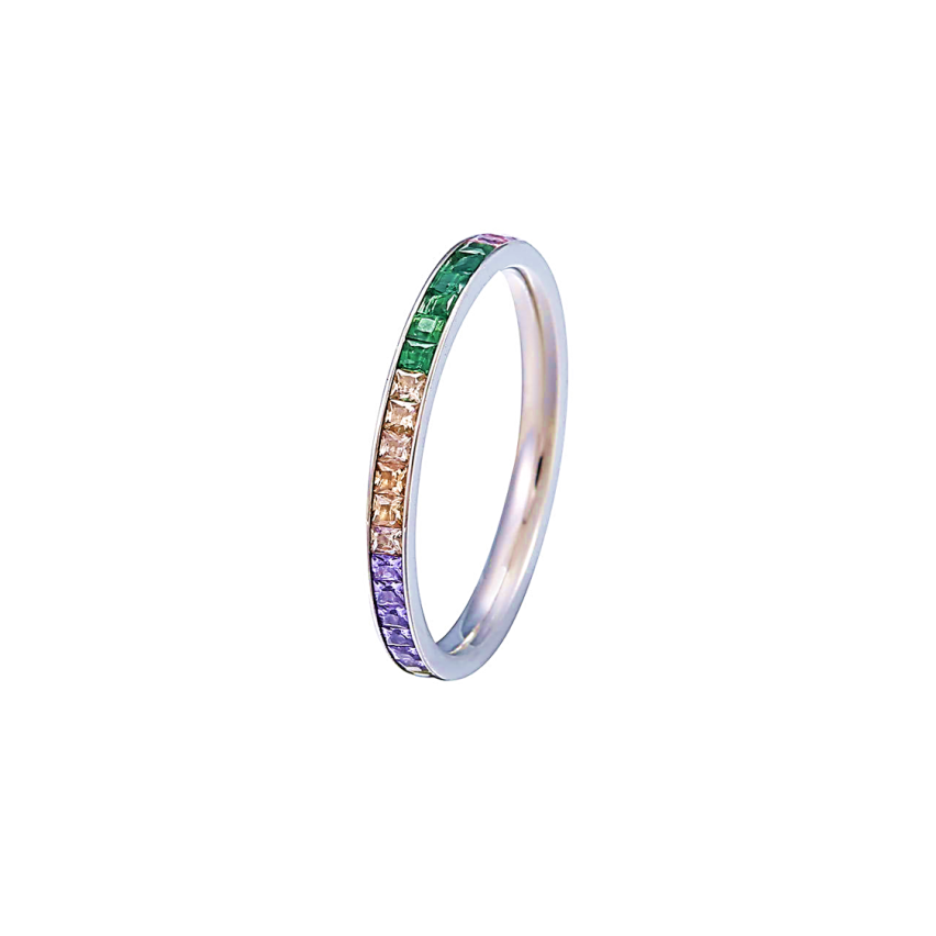 S.Steel Colorfull Zircon Minimalist Women-c EU52 - ES12 - US6