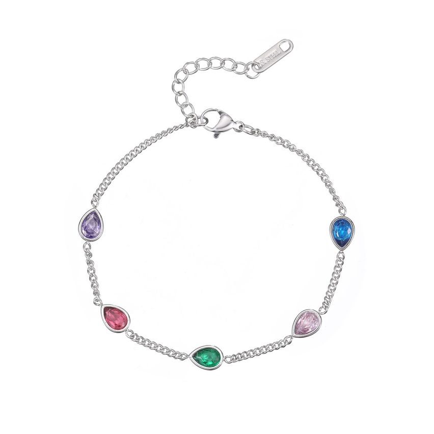 S.Steel Colorfull Zircon Minimalist Women-c