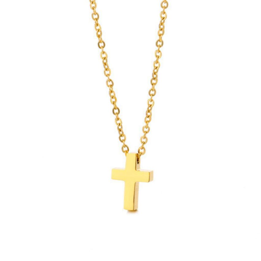 S.Steel Gold Plating Cross Men-c