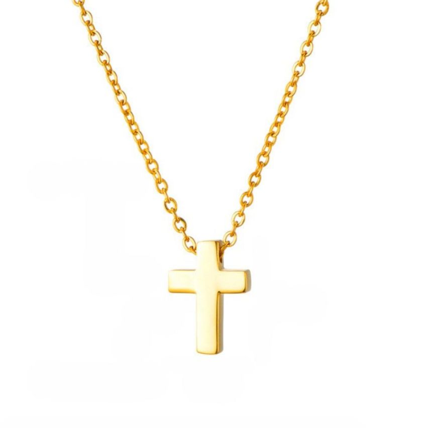S.Steel Gold Plating Cross Men-c