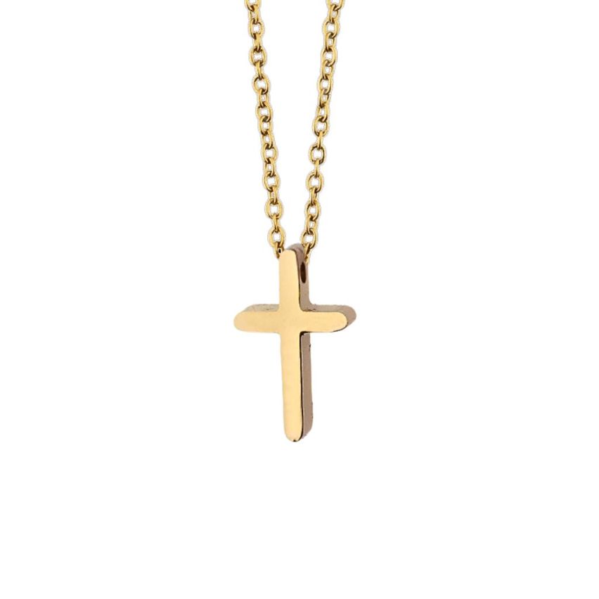 S.Steel Gold Plating Cross Men-c
