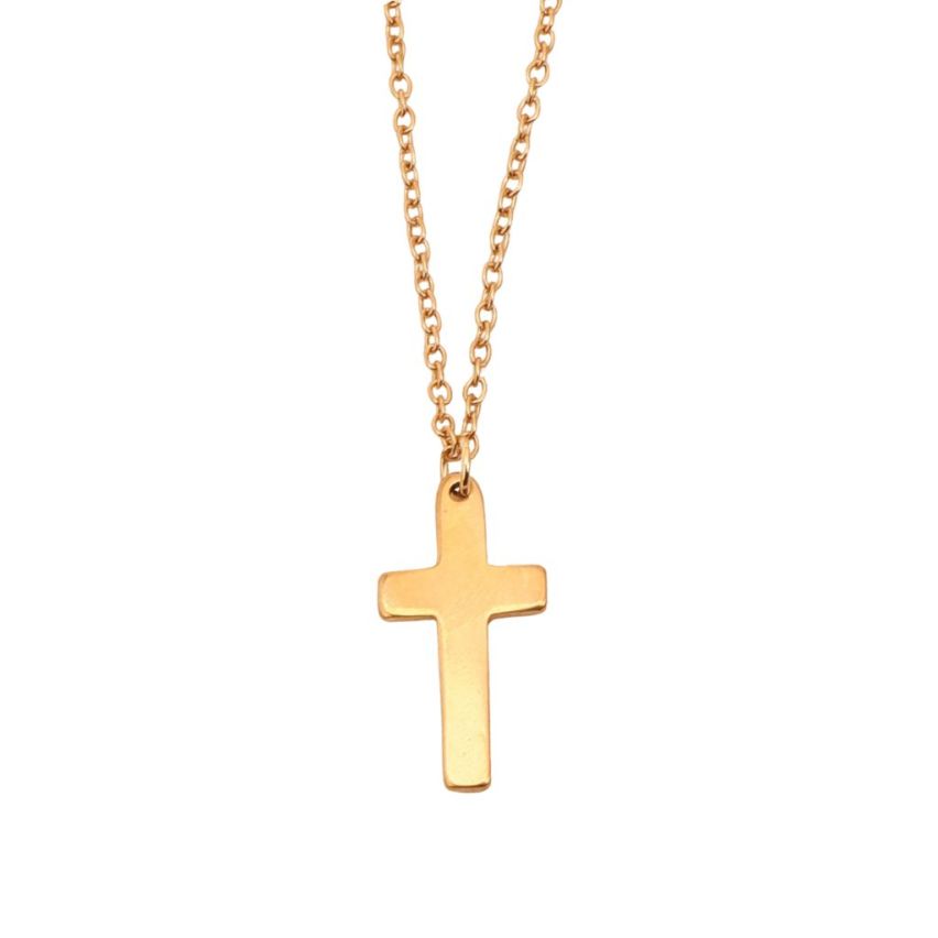 S.Steel Gold Plating Cross Men-c