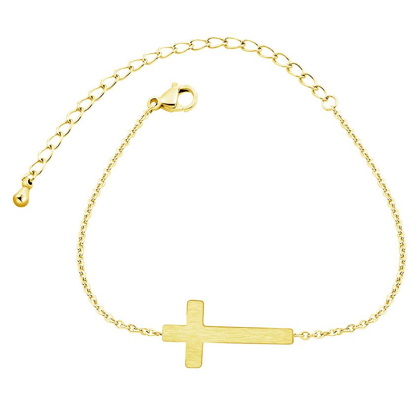 S.Steel Gold Plating Cross Women-c
