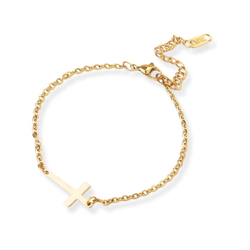 S.Steel Gold Plating Cross Women-c