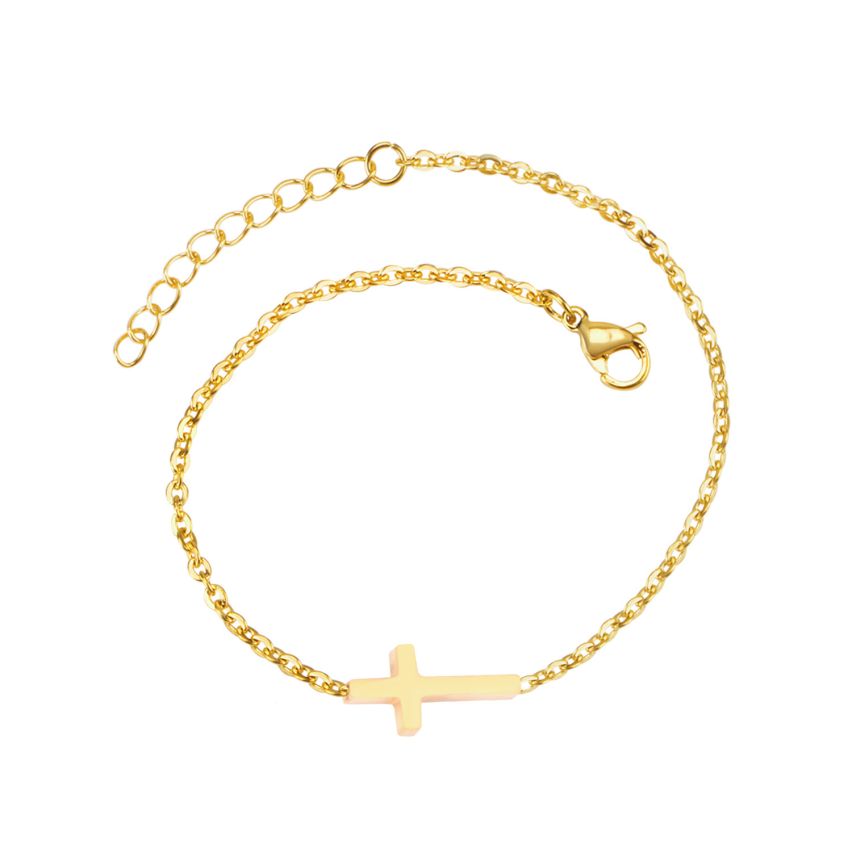 S.Steel Gold Plating Cross Women-c