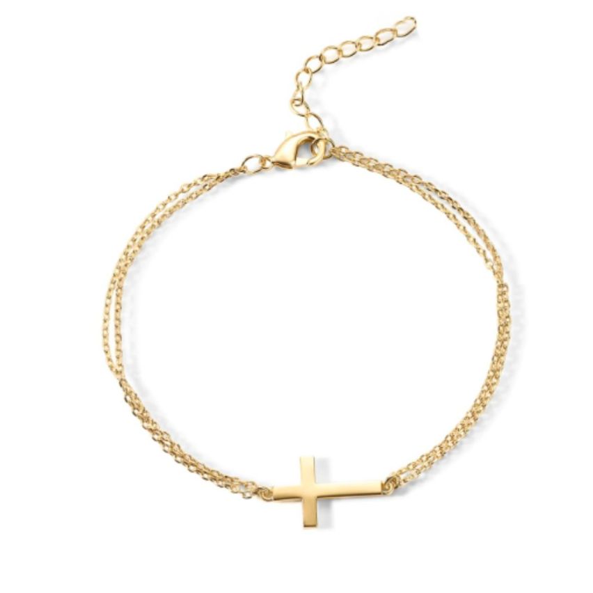 S.Steel Gold Plating Cross Women-c