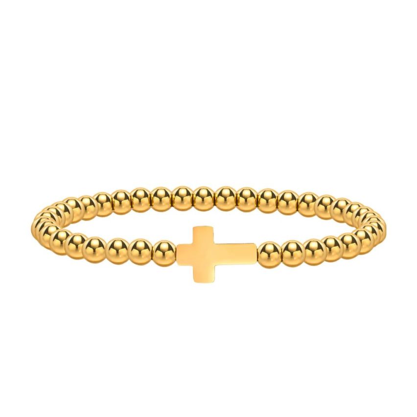 S.Steel Gold Plating Cross Women-c 17g