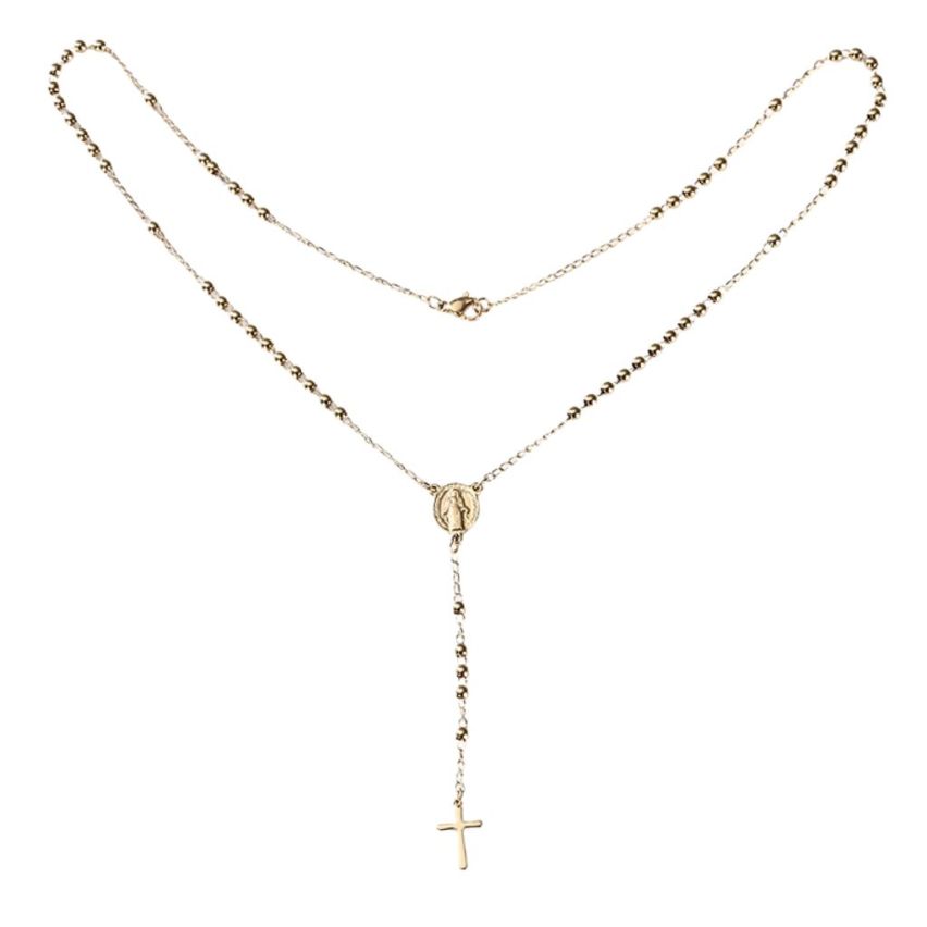 S.Steel Gold Plating Cross Women-c