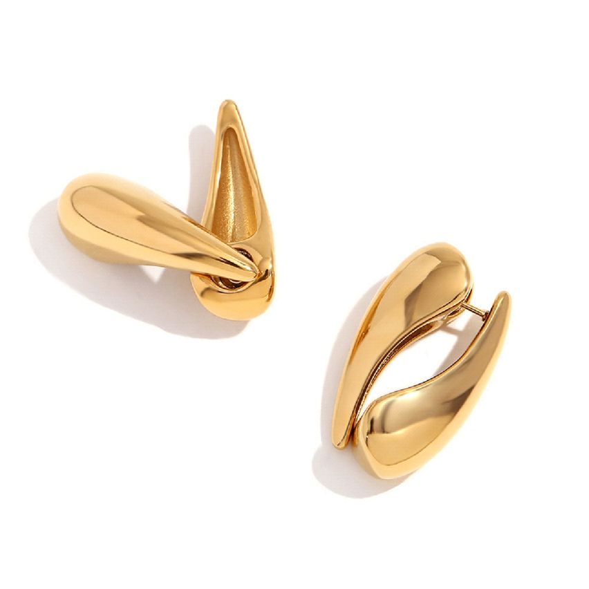 Gold Plating S.Steel Smooth Earrings