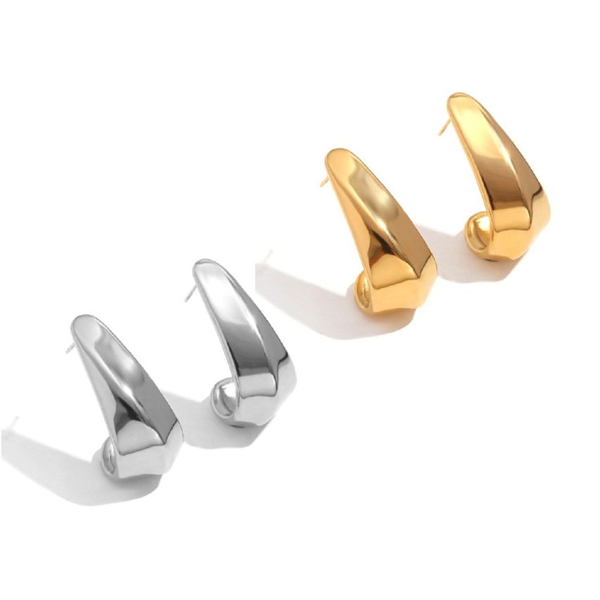 S.Steel Smooth Earrings