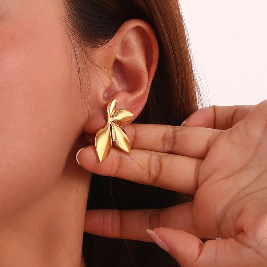 Gold Plating S.Steel Geometric Earrings