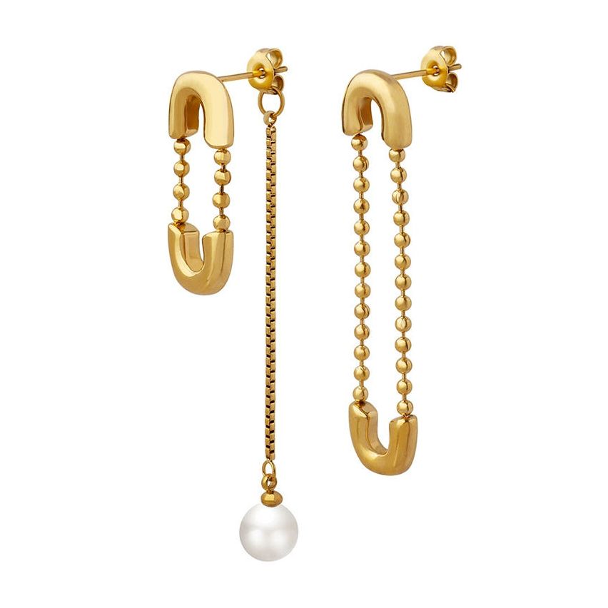 Gold Plating S.Steel Long Earrings