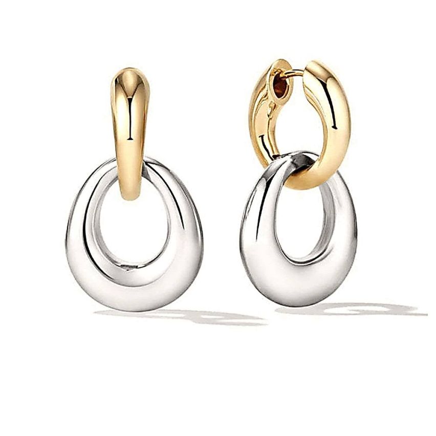 Two plating color  S.Steel Smooth Earrings