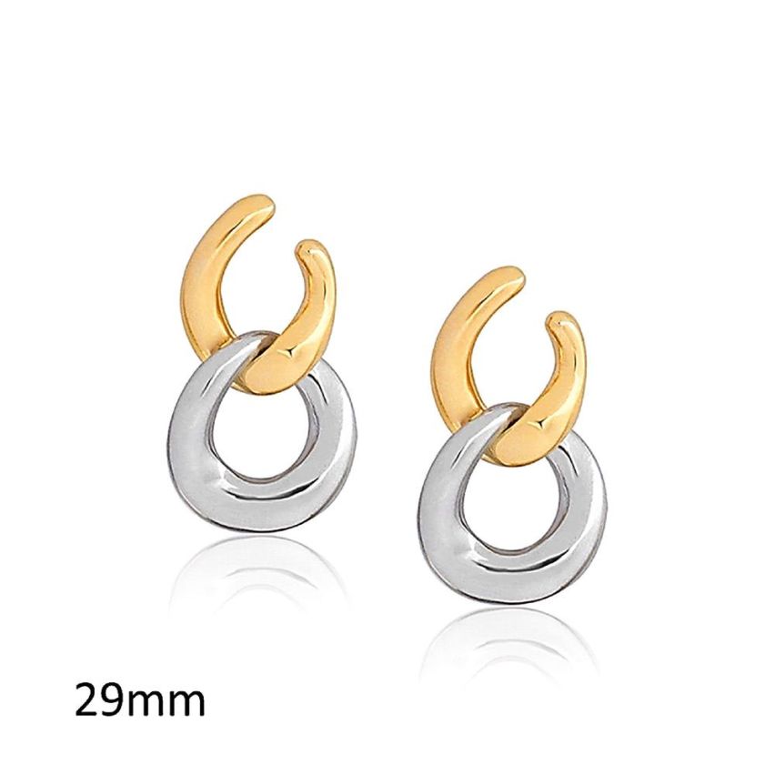 Two plating color  S.Steel Smooth Earrings