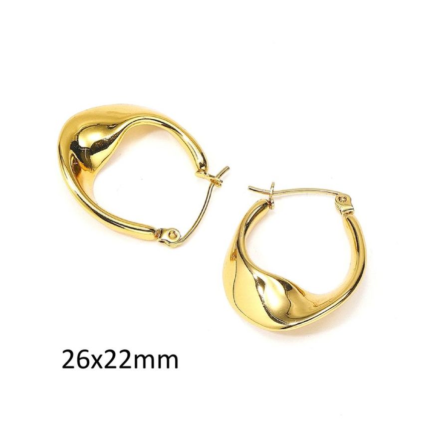 Gold Plating S.Steel Hoop Earrings