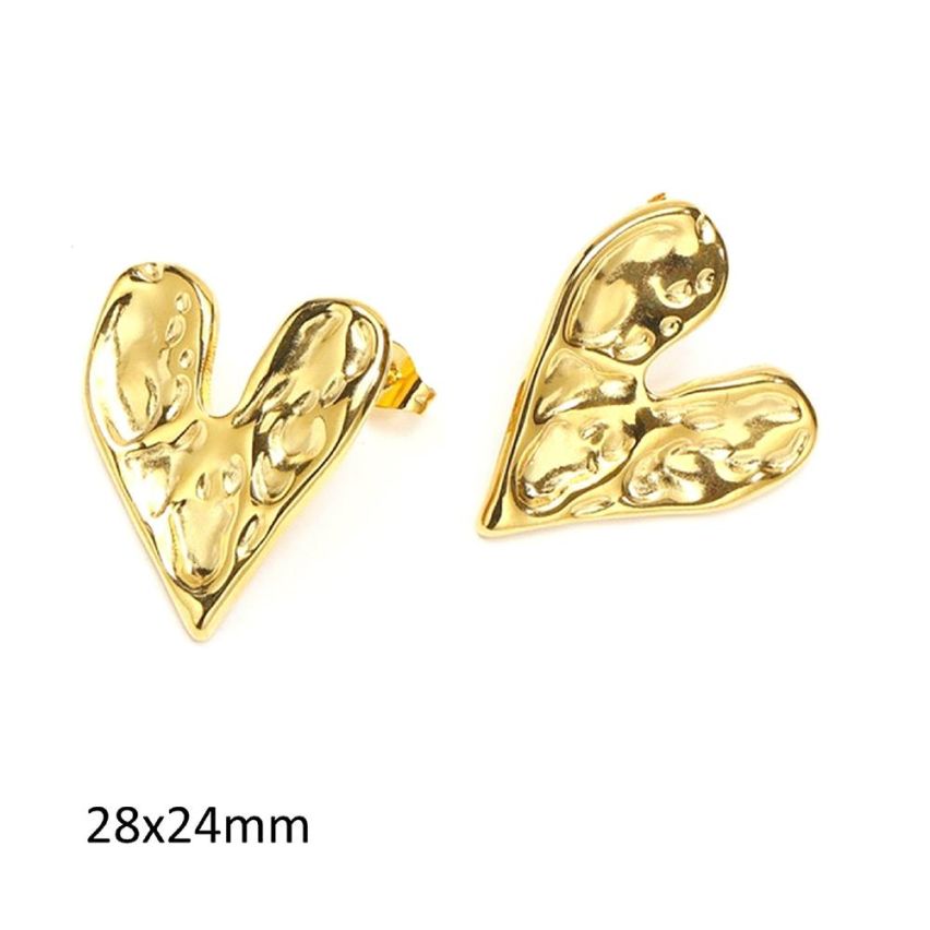 Gold Plating S.Steel Texture Earrings