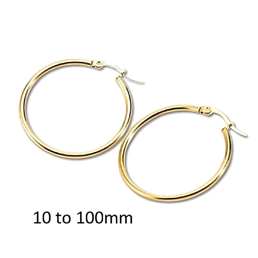 Gold Plating S.Steel Hoop (Standard) Earrings