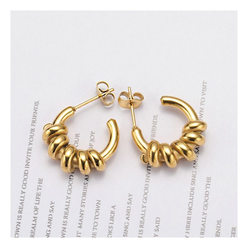 Gold Plating S.Steel Geometric Earrings