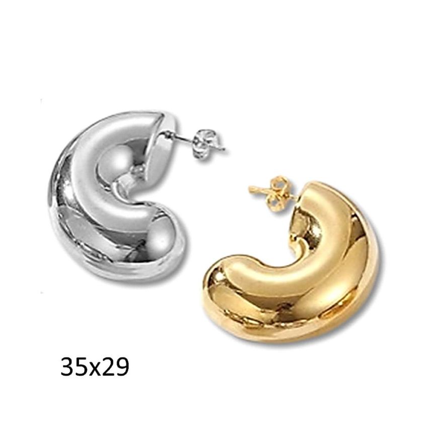 Gold Plating S.Steel Hoop Earrings
