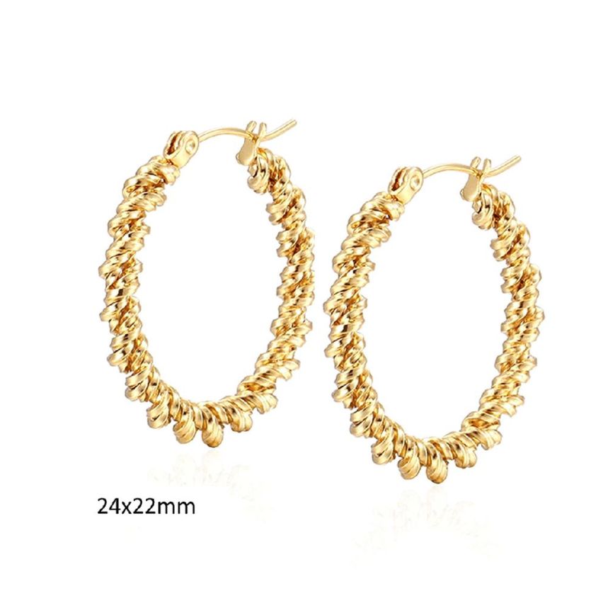 Gold Plating S.Steel Hoop Earrings
