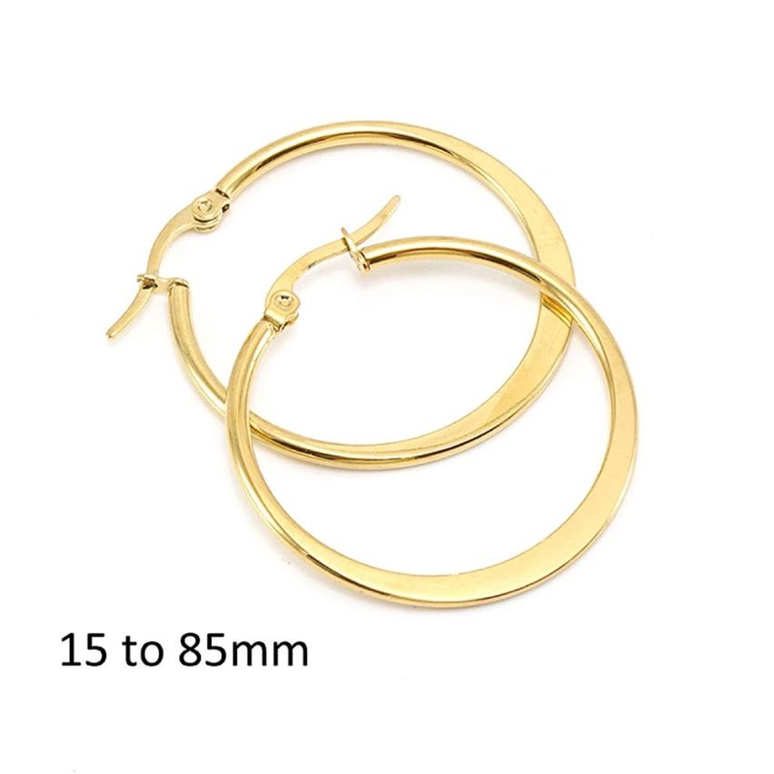 Gold Plating S.Steel Hoop (Standard) Earrings