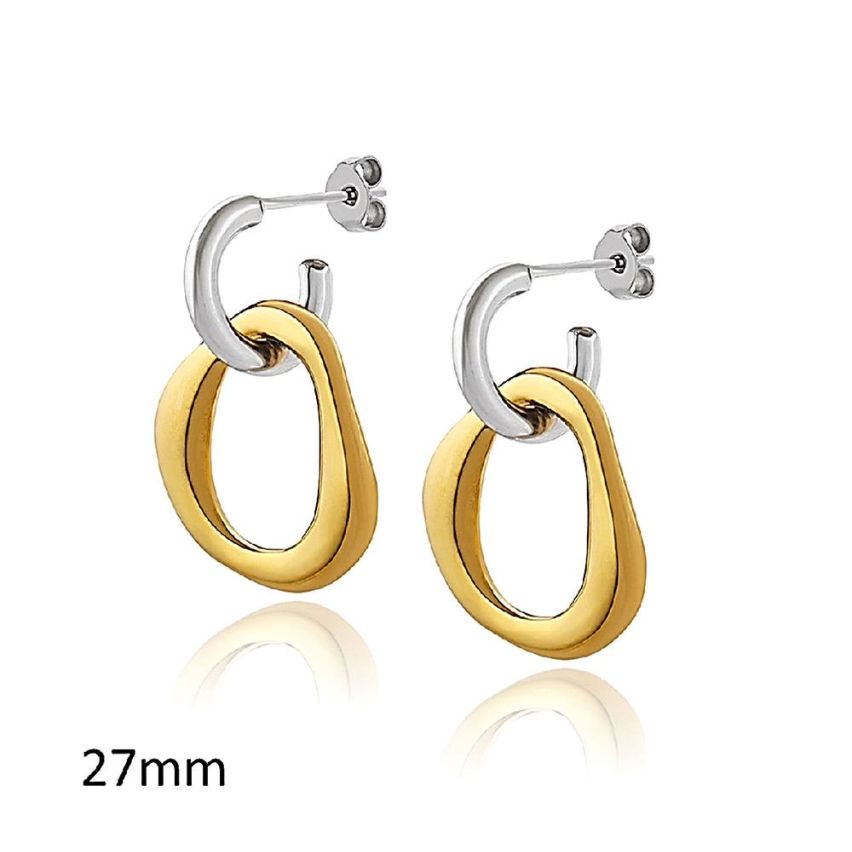 Two plating color  S.Steel Long Earrings