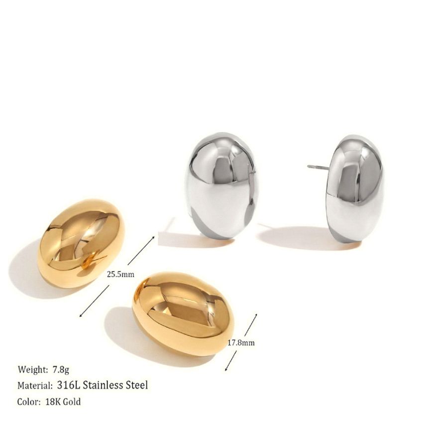 S.Steel Smooth Earrings