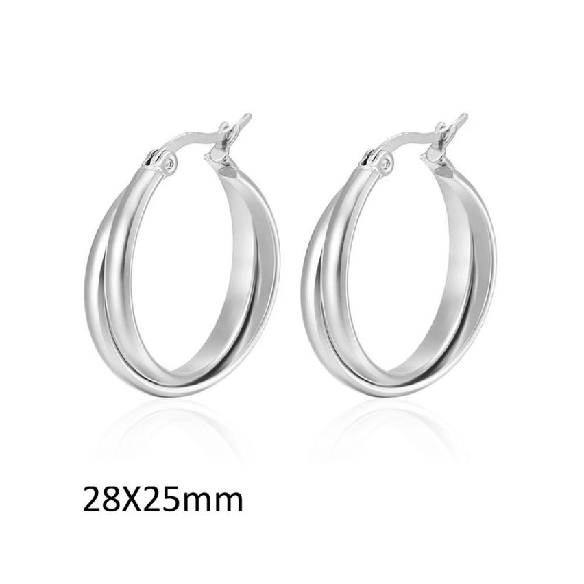 Shiny S.Steel Hoop (Standard) Earrings