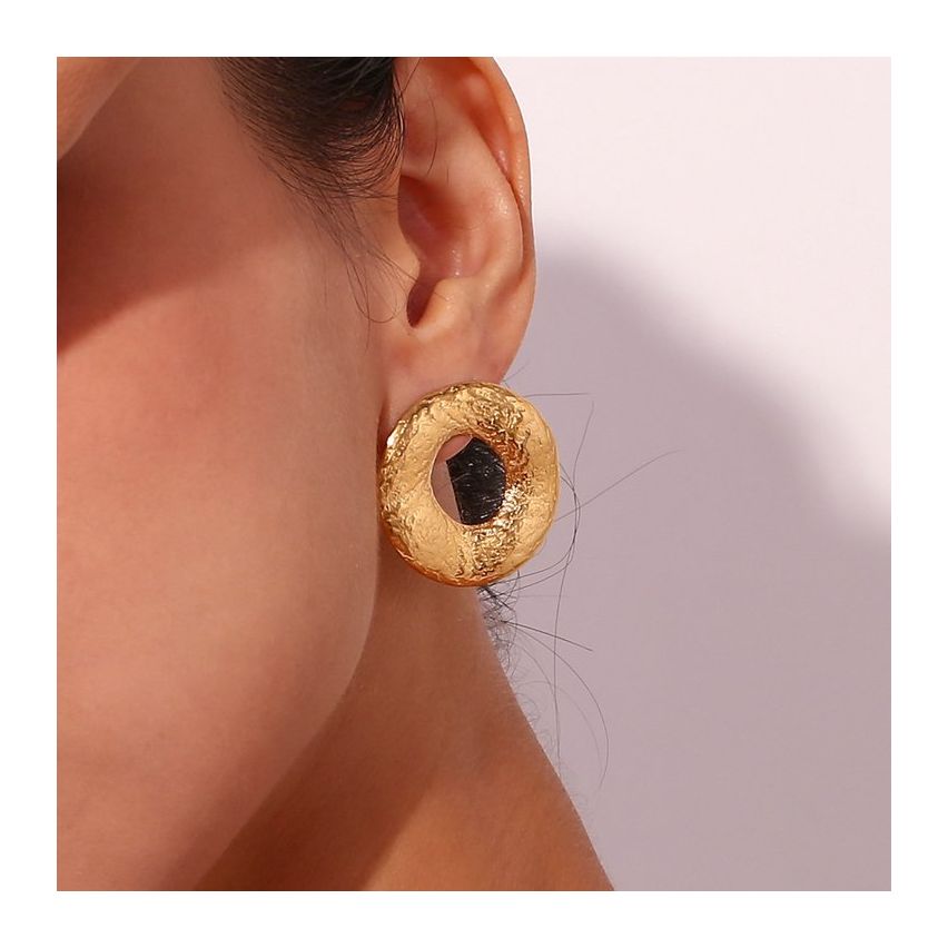 S.Steel Texture Earrings