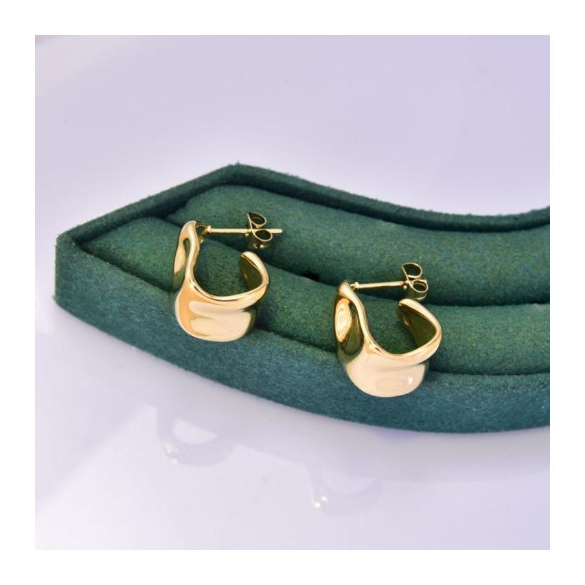 Gold Plating S.Steel Smooth Earrings