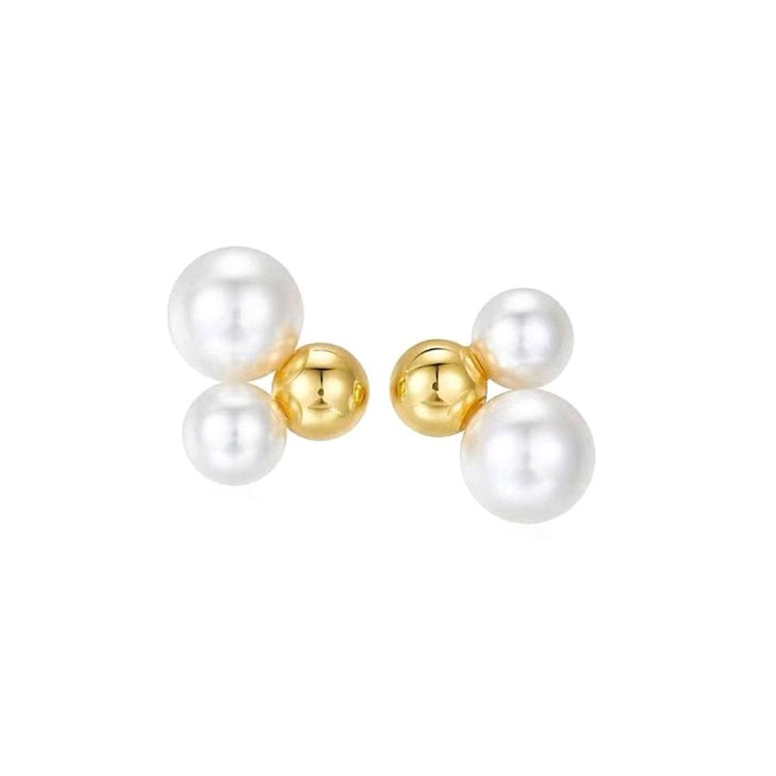 Gold Plating S.Steel Pearls Earrings