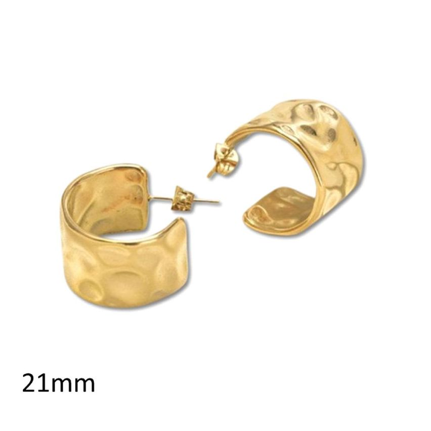 Gold Plating S.Steel Texture Earrings