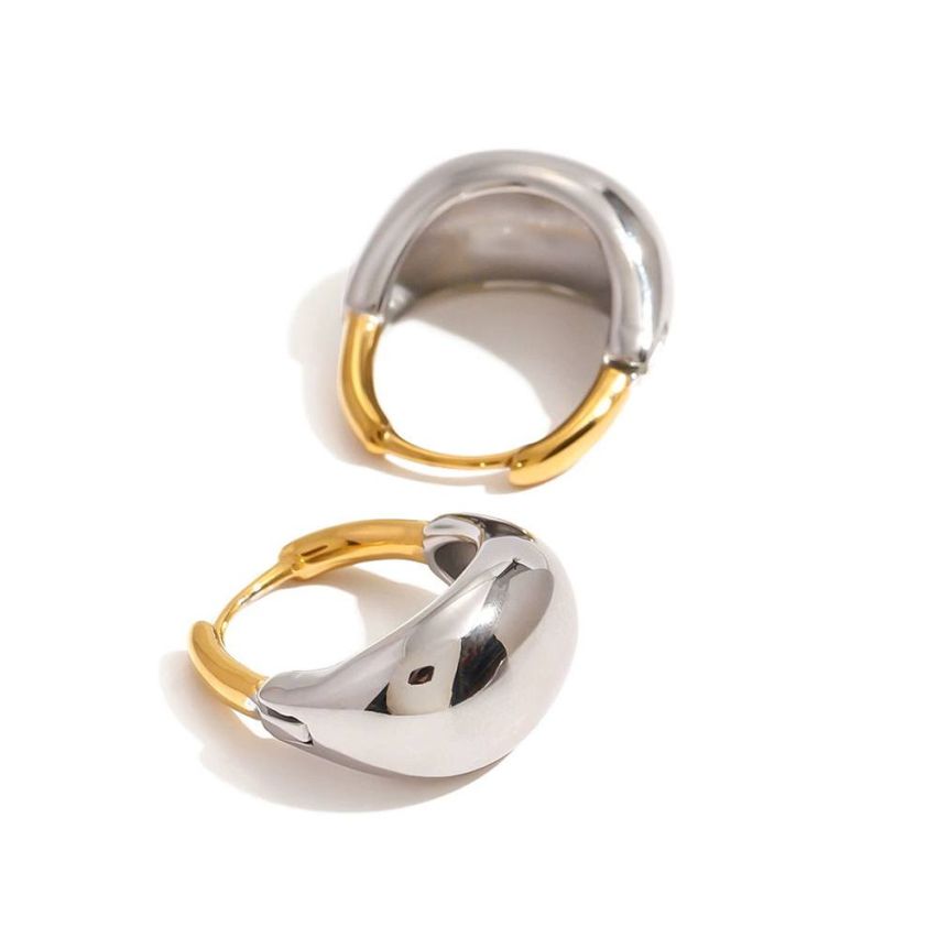 Two plating color  S.Steel Hoop Earrings
