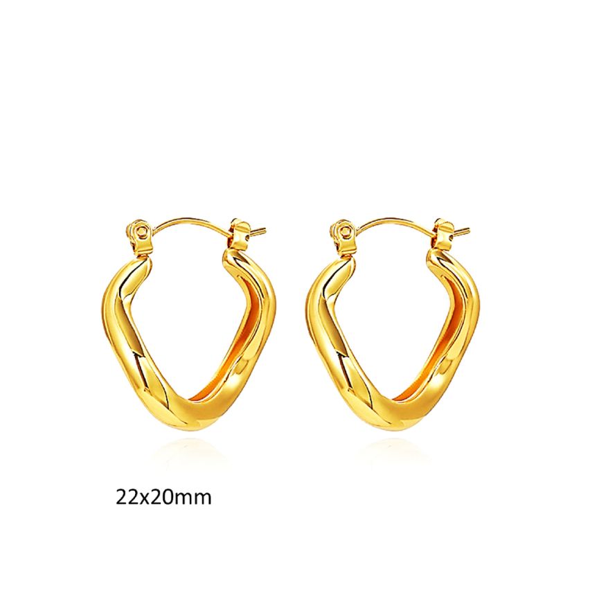 Shiny S.Steel Hoop Earrings