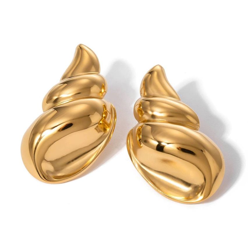 Gold Plating S.Steel Smooth Earrings