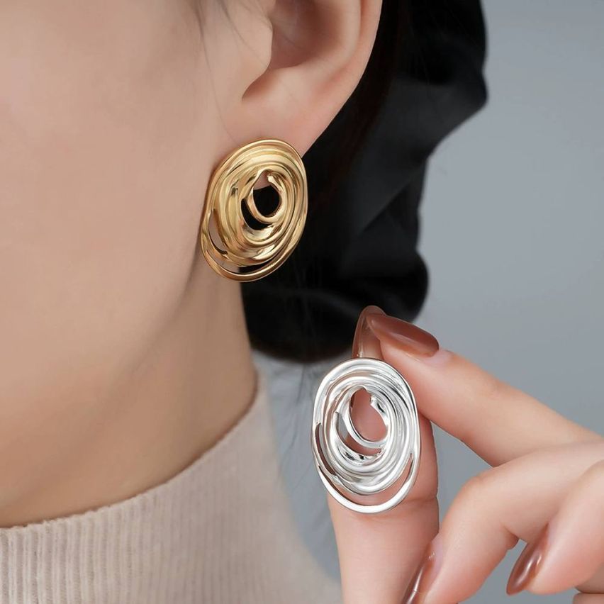 S.Steel Geometric Earrings