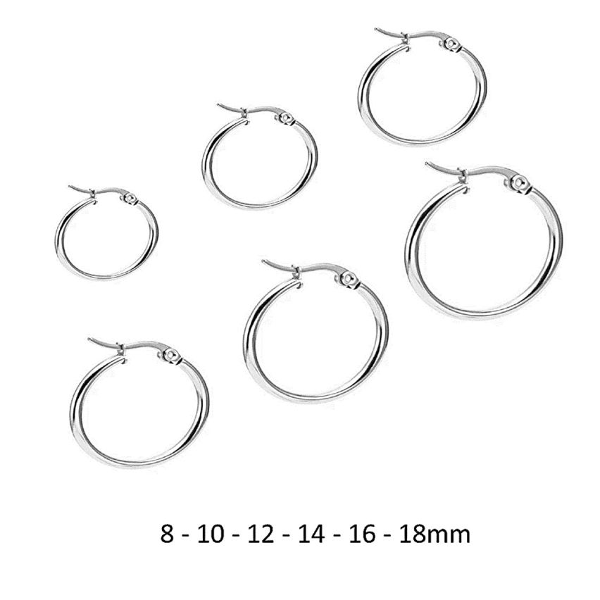 Shiny S.Steel Hoop (Standard) Earrings