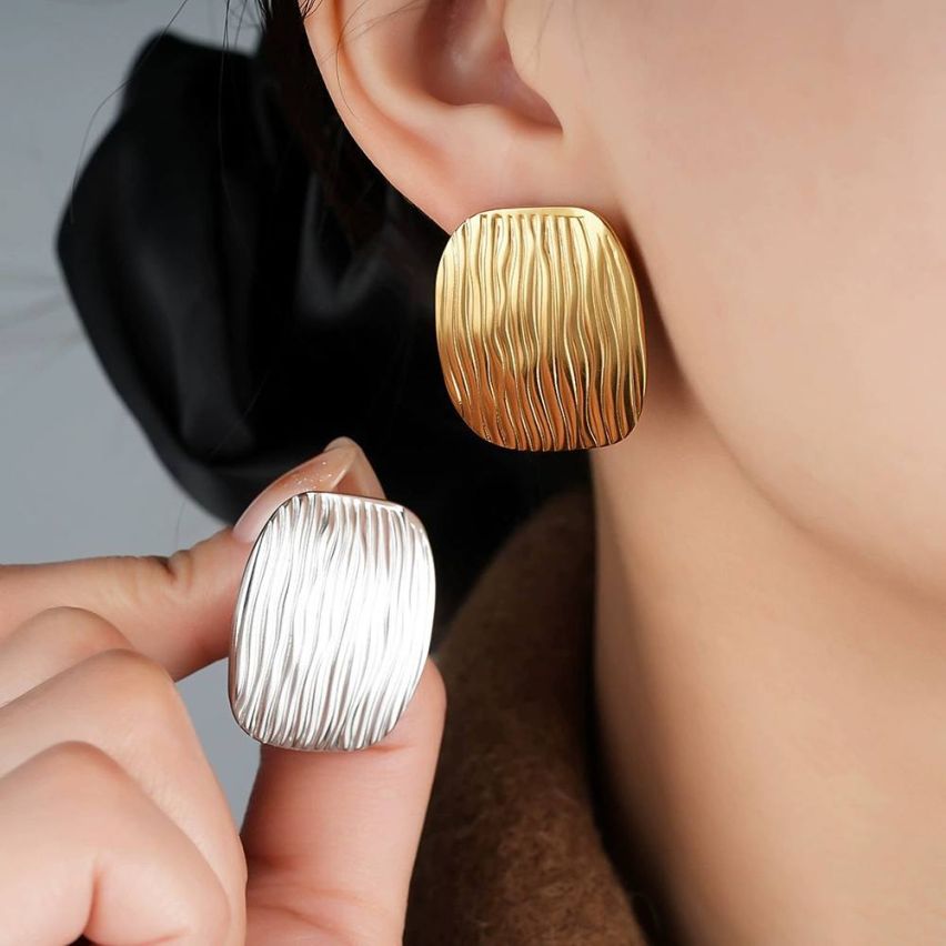 S.Steel Geometric Earrings