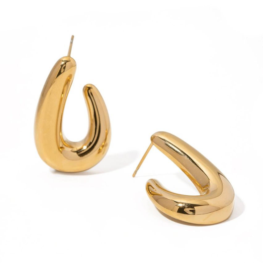 Gold Plating S.Steel Smooth Earrings